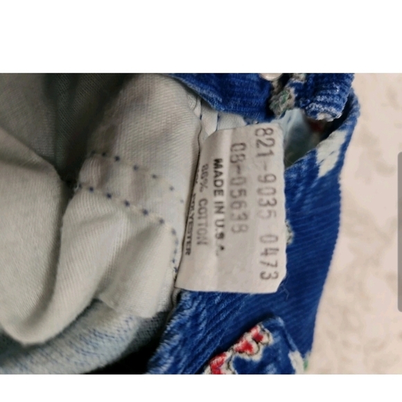 Vintage OshKosh B'gosh Blue Airplanes Flying Corduroy Overalls Made USA Sz 3T - Picture 6 of 12